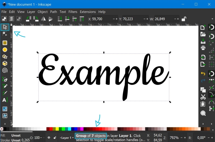 how to change the color of text in inkscape