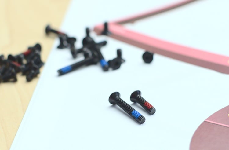 Color coded screws of the xTool D1 Pro