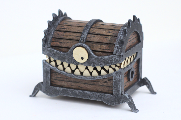 Finished laser cut monster chest Halloween box